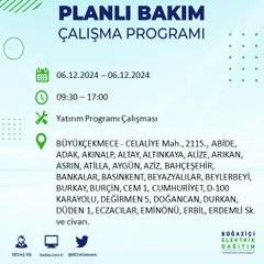 BEDAŞ İstanbul'u ilçe ilçe uyardı: 6 Aralık'ta elektrik kesintisi yapılacak 20